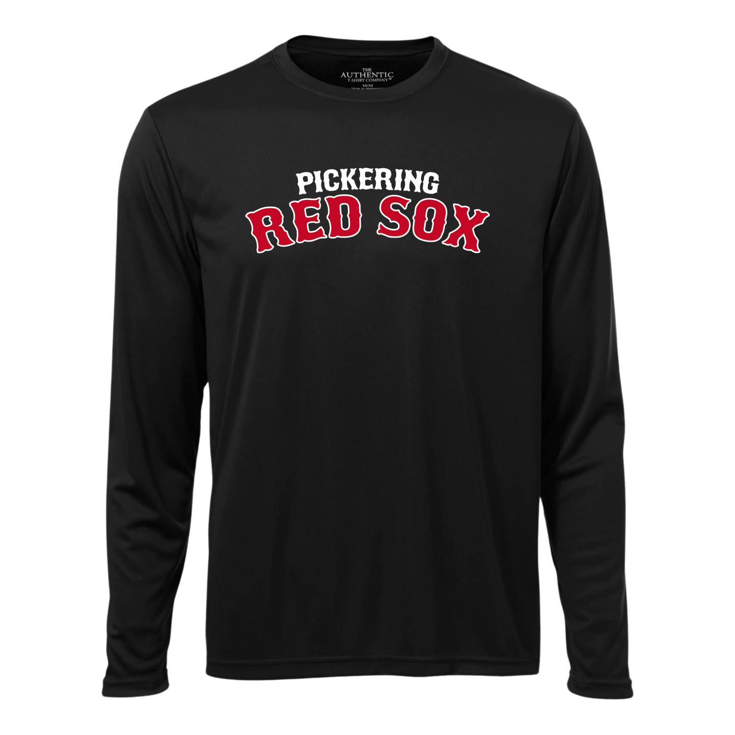 Pickering Red Sox Long Sleeve 100% Polyester "Dri-Fit" Tee with Personalized Number Option
