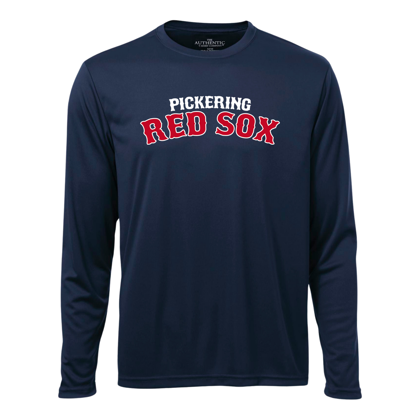 Pickering Red Sox Long Sleeve 100% Polyester "Dri-Fit" Tee with Personalized Number Option