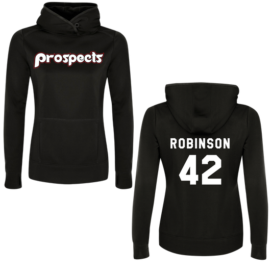 Prospects Ladies Polyester Hoodie W/ Name + Number OPTION
