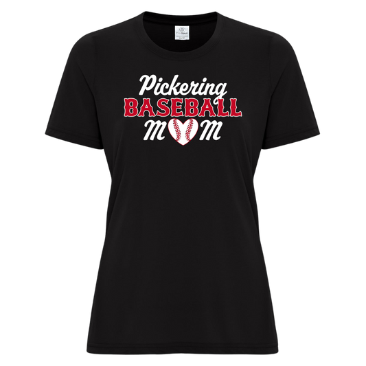 PICKERING BASEBALL MOM LADIES COTTON BLEND TEE WITH NAME + NUMBER OPTION