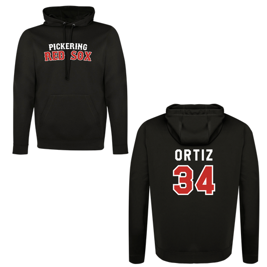 PICKERING RED SOX 100% POLYESTER HOODIE with NAME + NUMBER OPTION