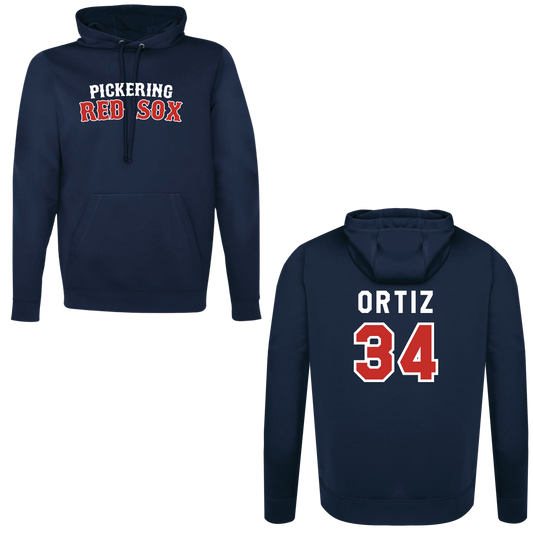 PICKERING RED SOX 100% POLYESTER HOODIE with NAME + NUMBER OPTION