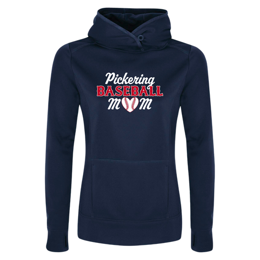 PICKERING BASEBALL MOM LADIES 100% POLYESTER HOODIE WITH NAME + NUMBER OPTION