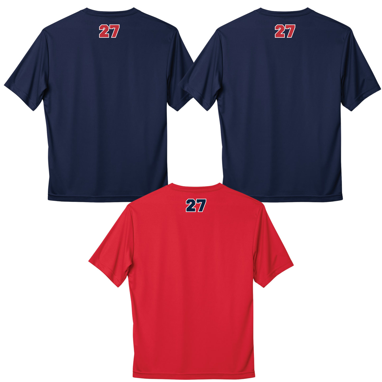 Pickering P Logo 3-Pack Poly "Dri-Fit" Tees with Personalized Number Option