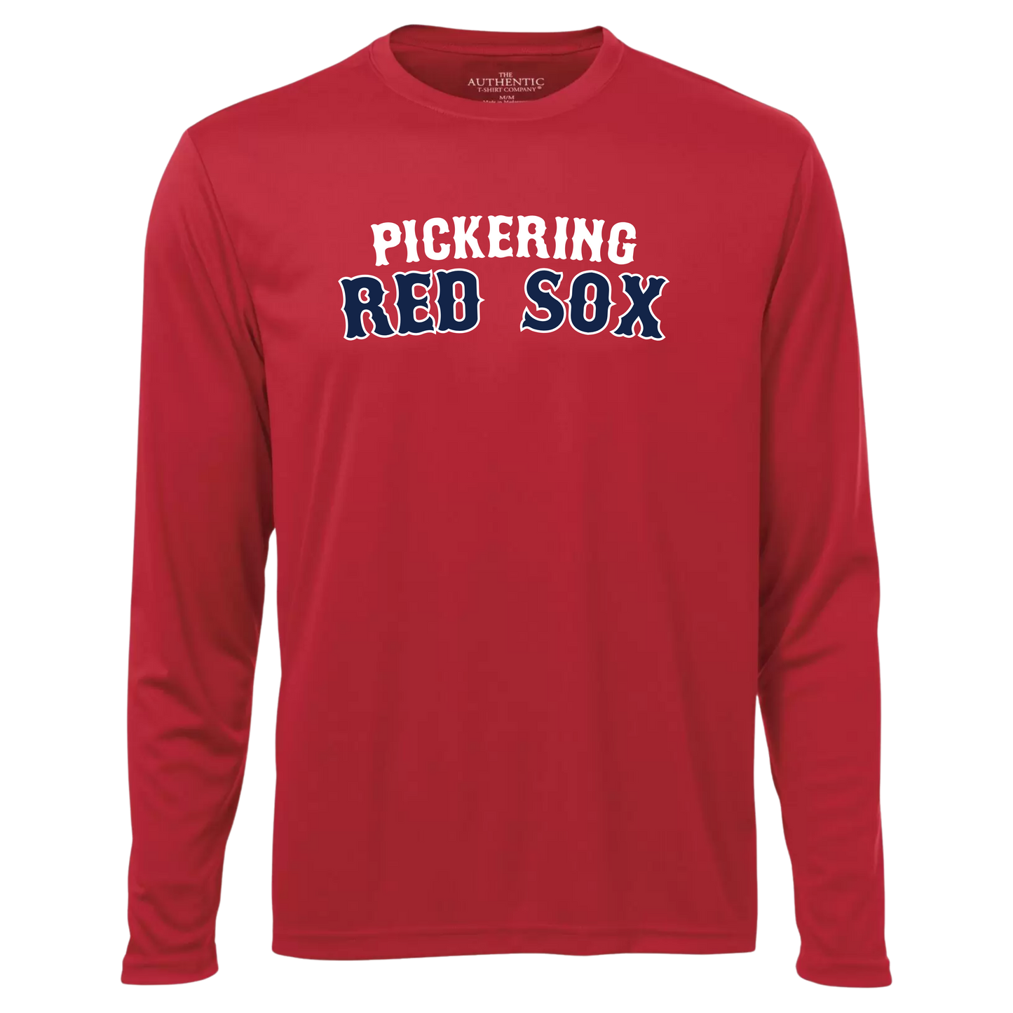 Pickering Red Sox Long Sleeve 100% Polyester "Dri-Fit" Tee with Personalized Number Option