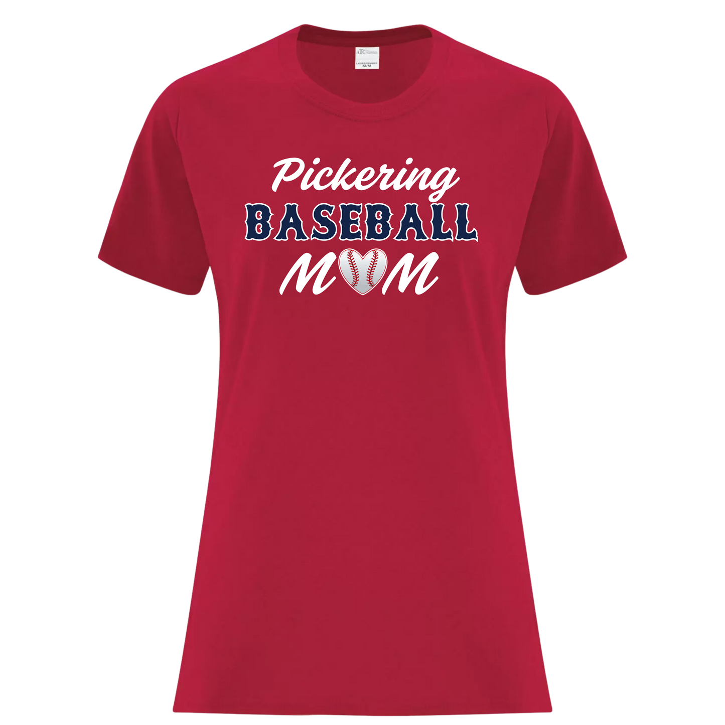 PICKERING BASEBALL MOM LADIES COTTON BLEND TEE WITH NAME + NUMBER OPTION