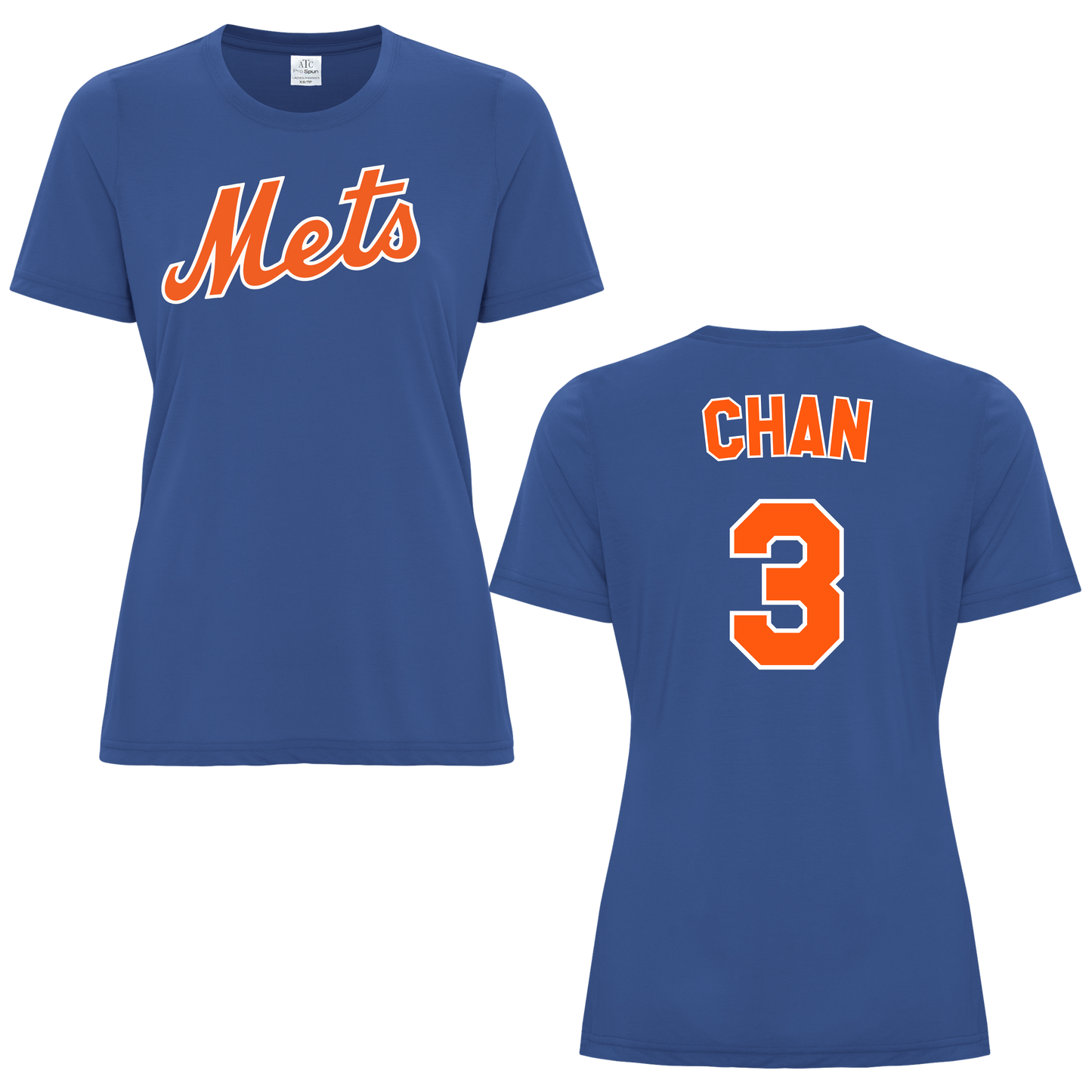 LADIES Personalized Name & Number Cotton/Poly Tee