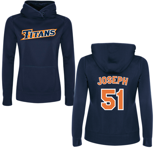 LADIES Personalized Name & Number 100% Poly Hoodie
